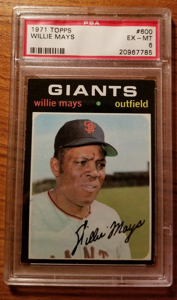 1971 topps willie Mays psa 6 #600