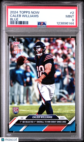 2024 Topps Now Caleb Williams #2 Blue PSA 9