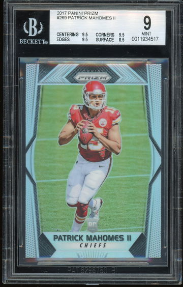 2017 Silver Prizm #269 Patrick Mahomes BGS 9