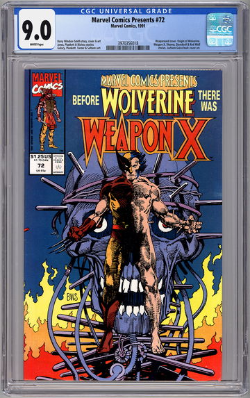 MARVEL COMICS PRESENTS #72 CGC 9.0 PT-1 WOLVERINE WEAPON-X ORIGIN STORY 1991