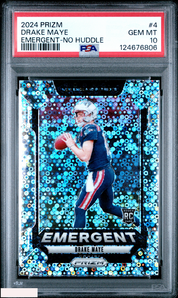 2024 PANINI PRIZM EMERGENT DRAKE MAYE #4 NO HUDDLE ROOKIE RC PSA 10 GEM MT