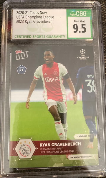 2020 Topps Now UEFA Ryan Gravenberch CSG 9.5