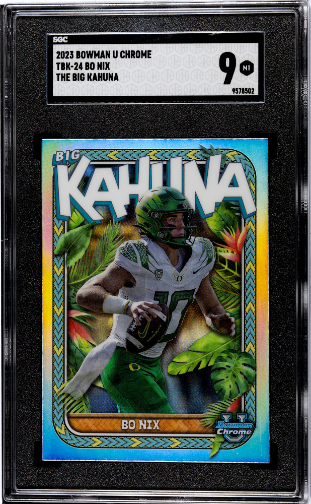 2023 Bowman University Chrome Bo Nix #TBK-24 The Big Kahuna SGC 9