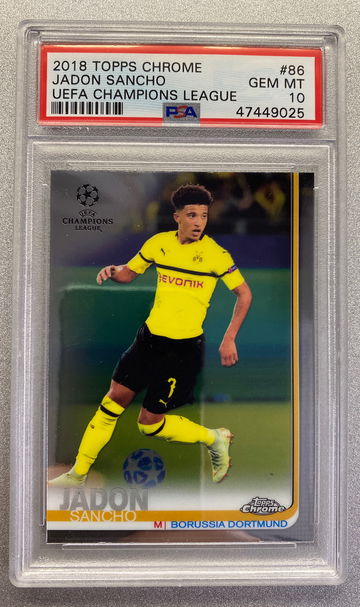 JADON SANCHO 2018 TOPPS CHROME ROOKIE PSA 10 GEM MINT 
