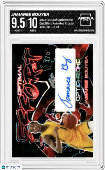 2023 2022-23 Leaf Optichrome Jamaree Bouyea #OE-JB1 Opt. Effort Auto Red Crystal /4 Arena Club 9.5 Auto 10