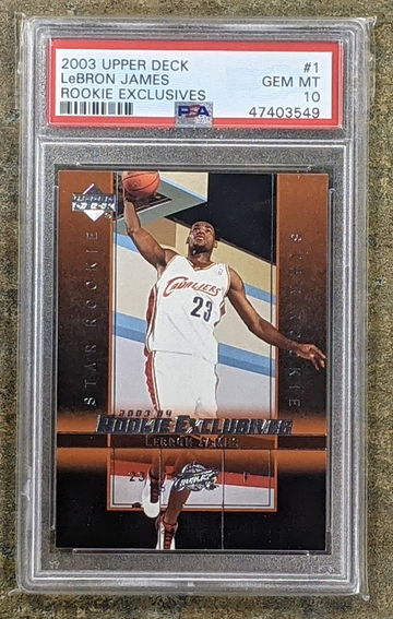 2003 Upper Deck Rookie Exclusives #1 LeBron James RC PSA 10