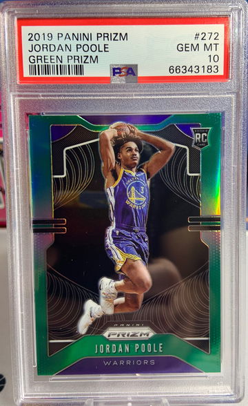 JORDAN POOLE 2019 Panini Prizm Green Prizm PSA 10 RC #272