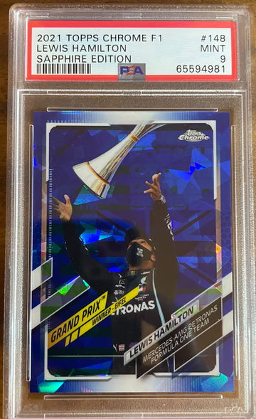 2021 TOPPS CHROME F1 SAPPHIRE LEWIS HAMILTON #148 PSA 10 GEM MINT