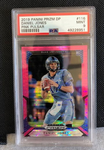 Daniel Jones 2019 Panini Prizm Pink Pulsar PSA Mint 9