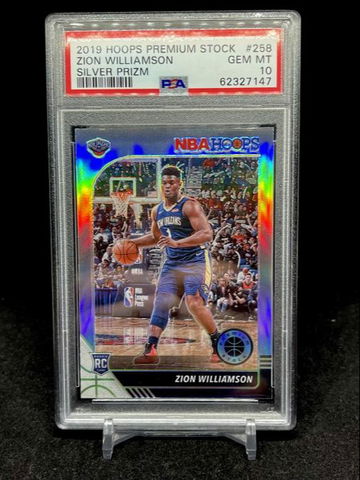 2019 Hoops Premium Stock Zion Williamson Silver Prizm PSA 10 Gem Mint