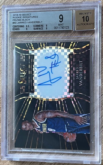 2018 Select RC signatures Black Jarred Vanderbilt 1/1 