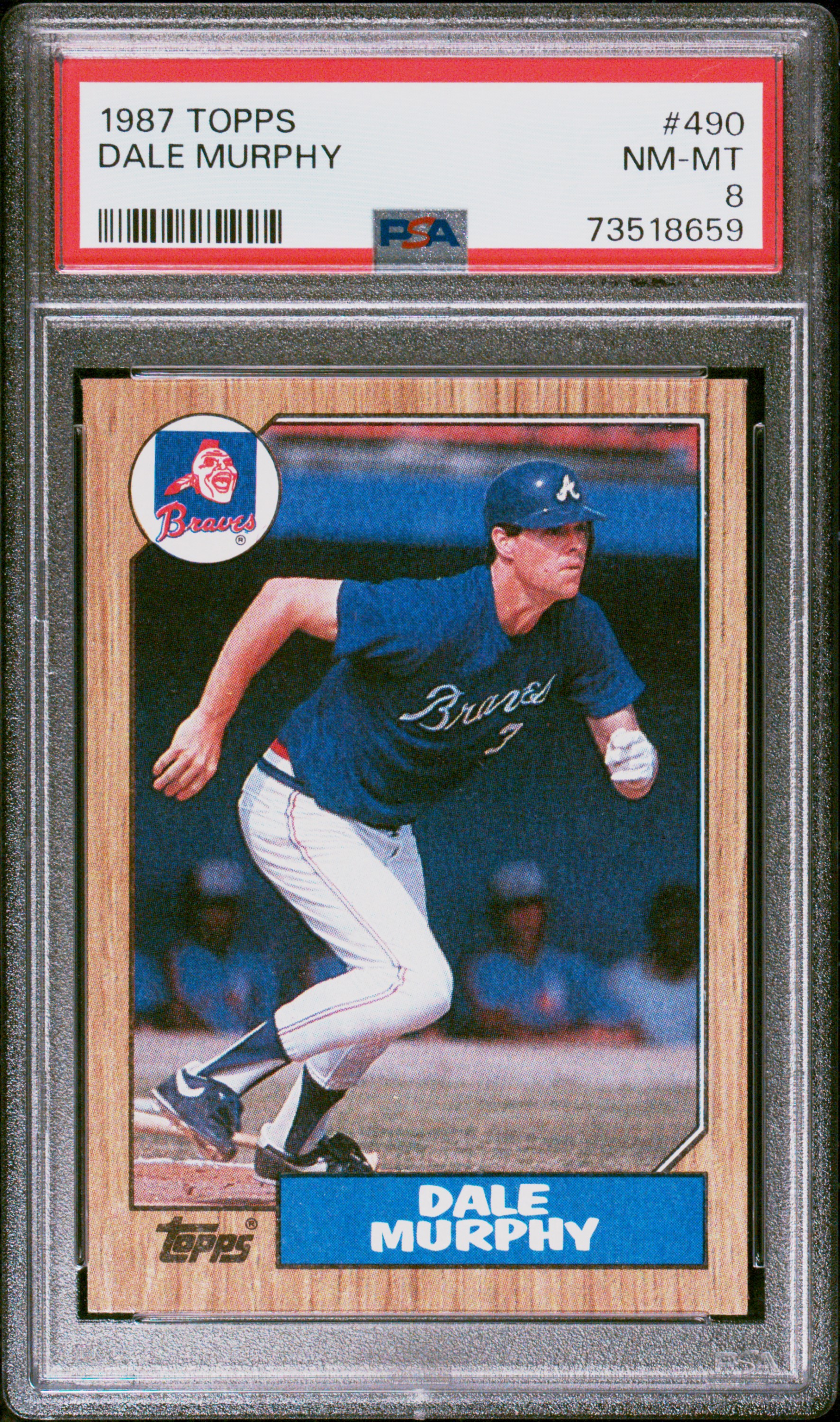 1987 Topps Baseball Dale Murphy #490 PSA 8 73518659