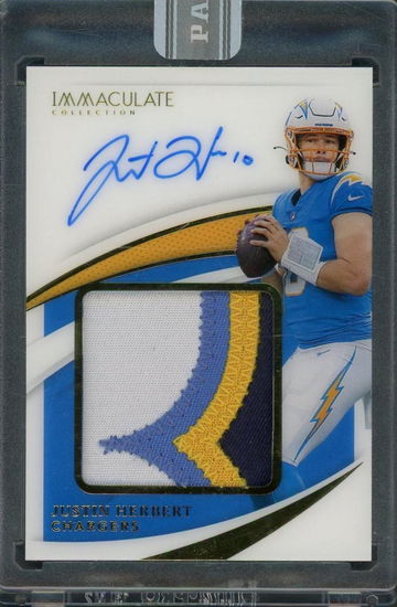 2021 Panini Immaculate Justin Herbert #PPA-DC Patch Auto