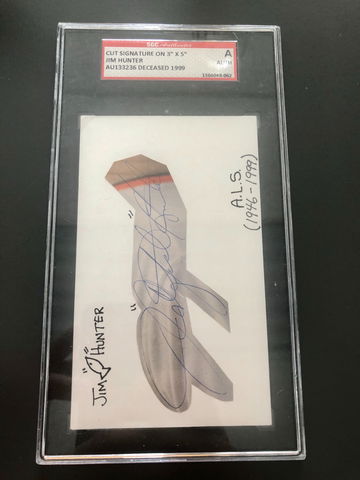 JIM CATFISH HUNTER CUT AUTO SGC AUTHENTICATED