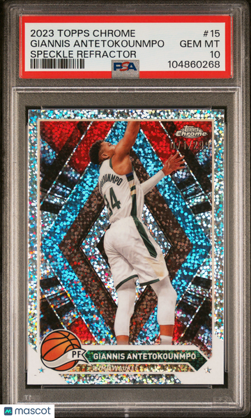2023 Topps Chrome Giannis Antetokounmpo #15 Speckle Refractor PSA 10