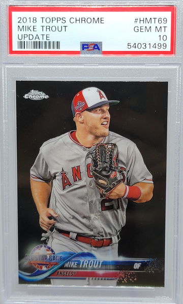 2018 TOPPS CHROME #HMT69 MIKE TROUT UPDATE PSA 10