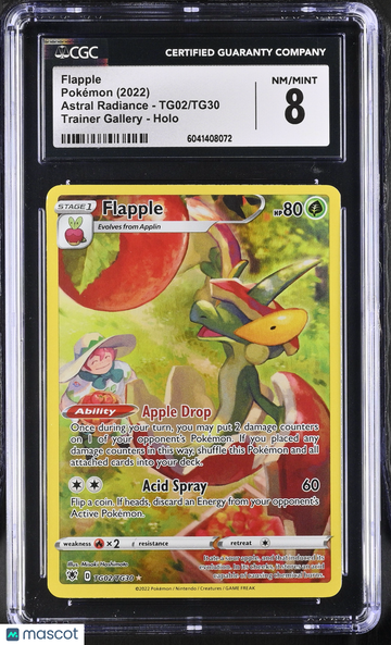 2022 Pokémon Astral Radiance Flapple Trainer Gallery CGC 8 #TG02/TG30