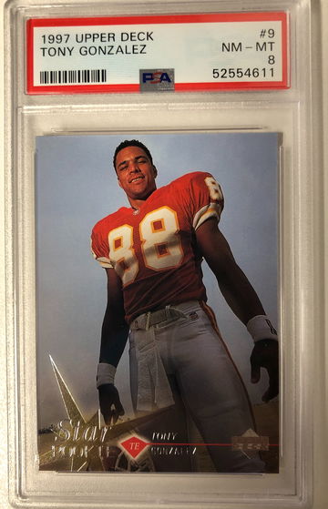1997 Upper deck Tony Gonzalez RC PSA 8