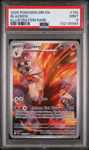 2025 Pokemon Destined Rivals Illustration Rare Blaziken #192 PSA 9
