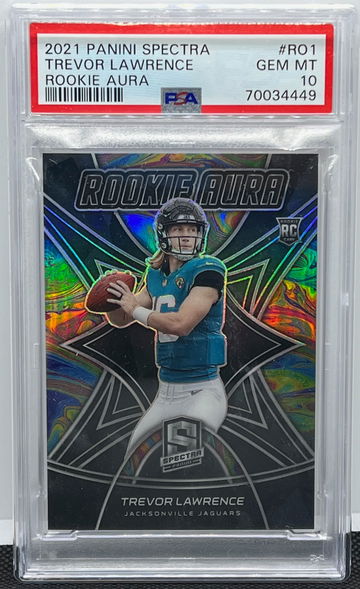 2021 Panini Spectra Trevor Lawrence Rookie Aura /99 #RO1 PSA 10