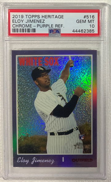 2019 Heritage Eloy Jimenez Purple Refractor PSA 10