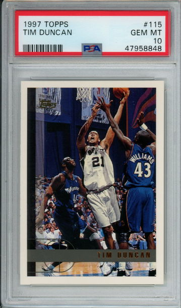 TIM DUNCAN 1997 TOPPS #115 PSA 10