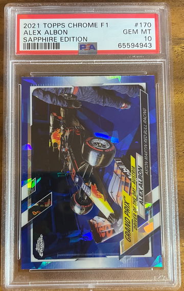 2021 TOPPS CHROME F1 SAPPHIRE ALEX ALBON #170 PSA 10 GEM MINT