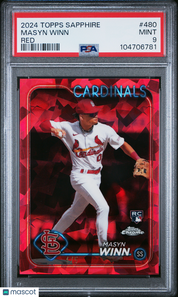 2024 Topps Chrome Sapphire Masyn Winn #480 Red PSA 9