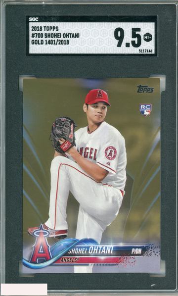 2018 TOPPS SHOHEI OHTANI #700 GOLD 1401 OF 2018 ROOKIE RC ANGELS SGC 9.5 MINT+