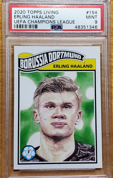 2020 Topps Now UCL Erling Haaland PSA9 Champion's League UEFA Print Run 1988
