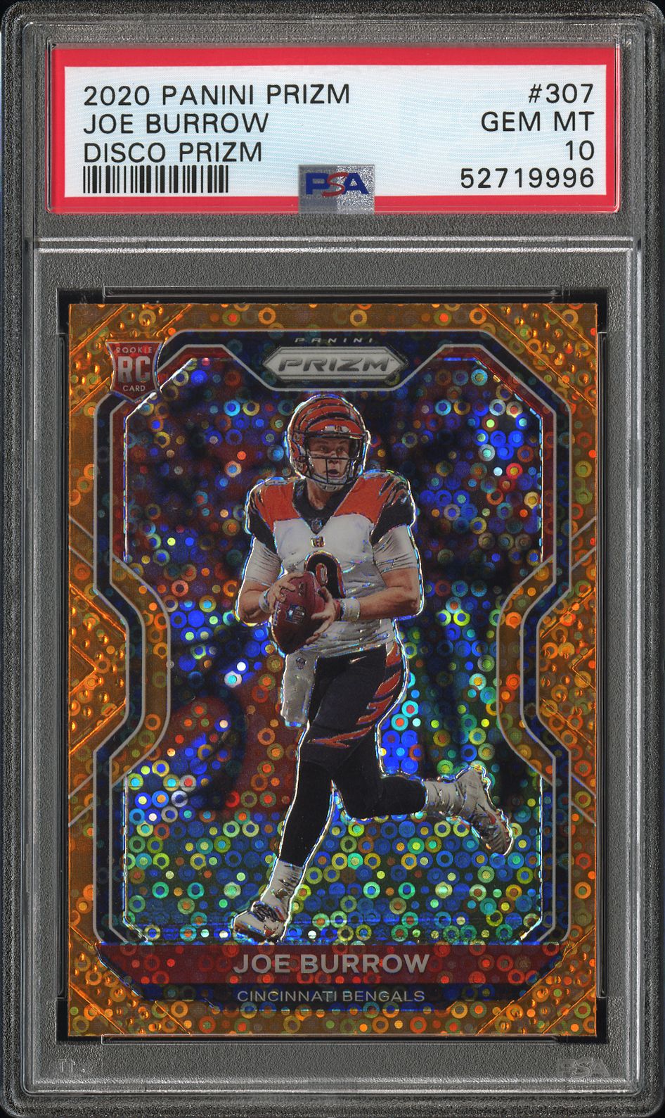 2020 Panini Prizm Joe Burrow #307 Disco Prizm PSA 10