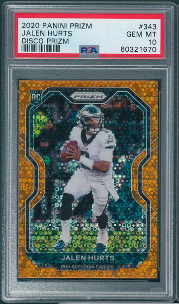 2020 Prizm Jalen Hurts #343 Disco Prizm PSA 10