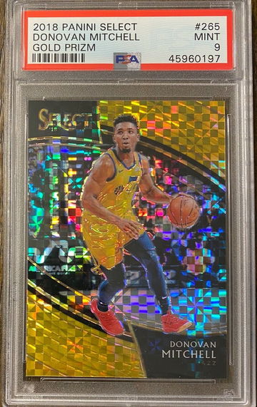 2018 Panini Select Courtside Gold Prizm # 1/10 PSA 9 MINT Donovan Mitchell