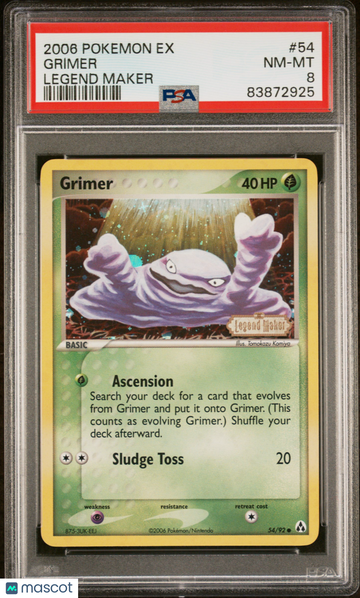 2006 Pokemon EX Legend Maker Grimer Legend Maker PSA 8 #54