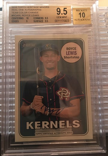 2018 Heritage Minors Royce Lewis Real One Auto /25 PSA10