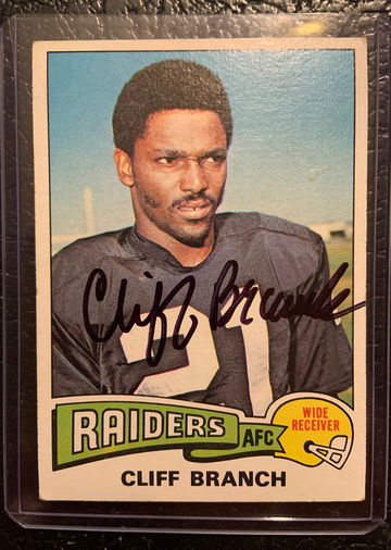 Cliff Branch 1975 Topps #524 Rookie Signed 