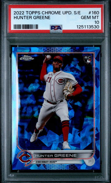 2022 Topps Chrome Update Sapphire Hunter Greene #US160 PSA 10