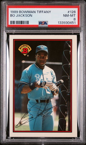 1989 Bowman Tiffany Bo Jackson #126 /6000 PSA 8