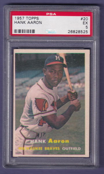 1957 Topps #20 Hank Aaron PSA 5