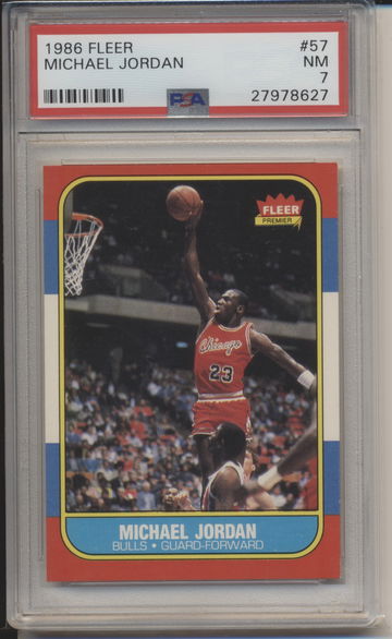 Michael Jordan Fleer 1986-87 RC PSA 7 Rookie Card