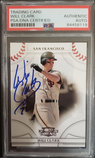 Will Clark autographed 2009 donruss 