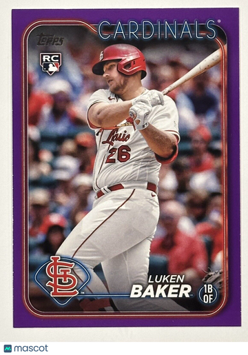2024 Topps LUKEN BAKER RC Purple Parallel Meijer Exclusive St. Louis Cardinals