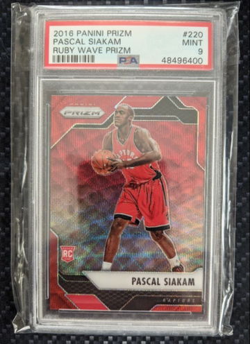 2016 Panini Prizm Pascal Siakam Ruby Wave Prizm Rookie RC PSA 9