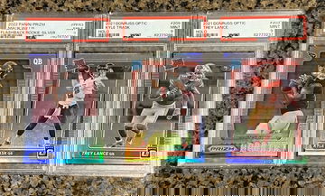 (2) 2021 Optic Trey Lance Holo #203/Kyle Trask #209 RC+Prizm Silver Malik Willis