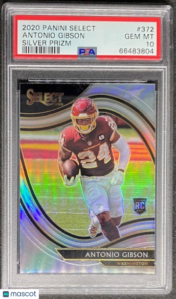 Antonio Gibson 2020 Panini Select Field Level Silver Prizm #372 RC Rookie PSA 10