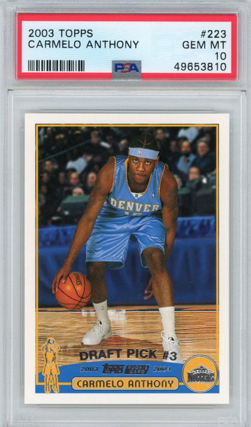 Carmelo Anthony RC 2003 Topps Basketball PSA 10 #223 Rookie Nuggets 