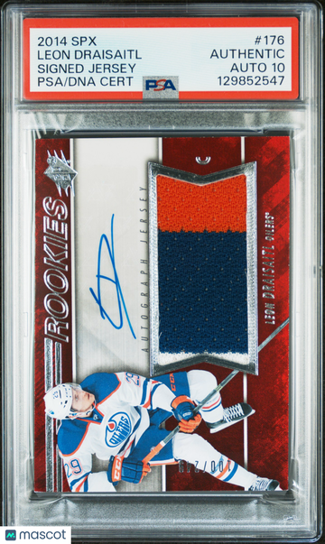 2014 SPX Leon Draisaitl #176 Signed Jersey PSA A Auto 10