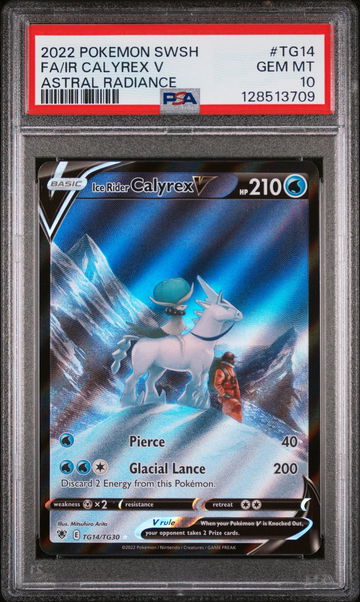 2022 Pokemon Sword and Shield Astral Radiance Trainer Gallery Ice Rider Calyrex V #TG14 PSA 10