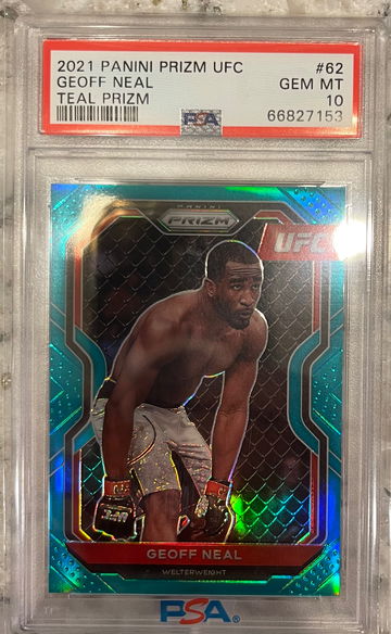 Geoff Neal Teal Prizm Refractor /49 - 2021 Panini Prizm UFC  #62 PSA 10 Gem Mint