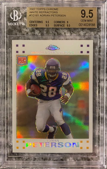 2007 Topps Chrome #TC181 White Refractors Adrian Peterson BGS 9.5 RC
